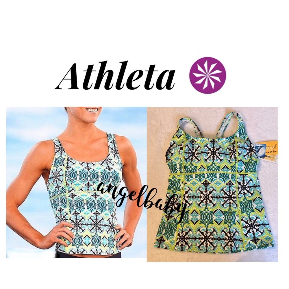 Athleta Point Break Shoreline Tankini Geometric